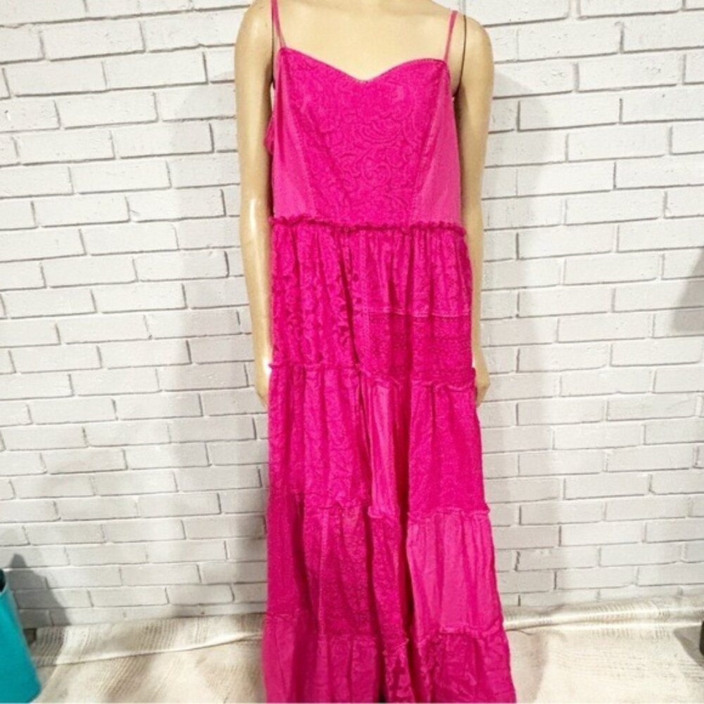 Anthropologie Pink Lace Maxi Dress - Picture 4 of 16